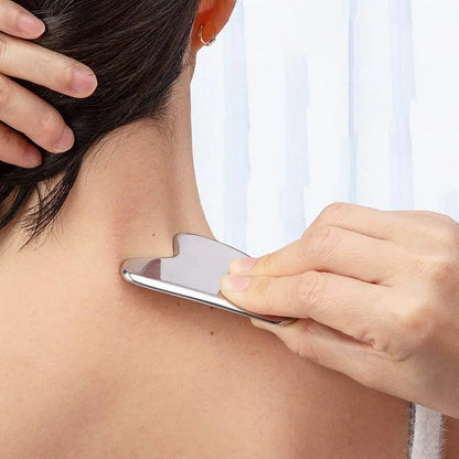 Stainless Steel Gua Sha Scraper – Face & Body Massage Tool