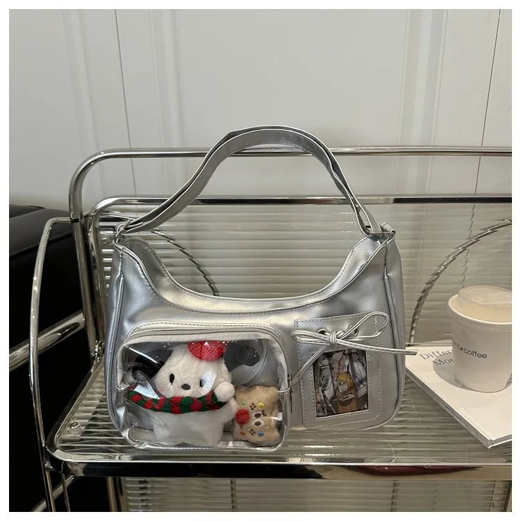 Y2K Transparent Ita Bag – Korean Harajuku Crossbody Purse