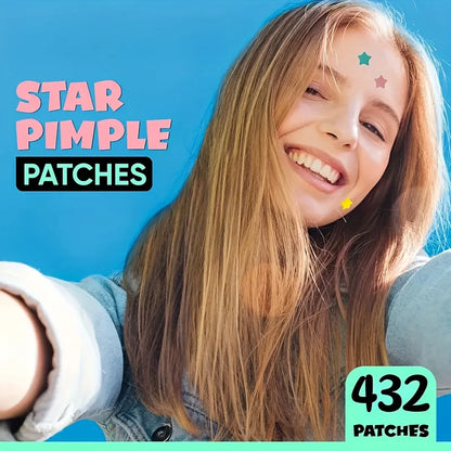 Star-Shaped Pimple Patches – 432pcs Cute Hydrocolloid Stickers