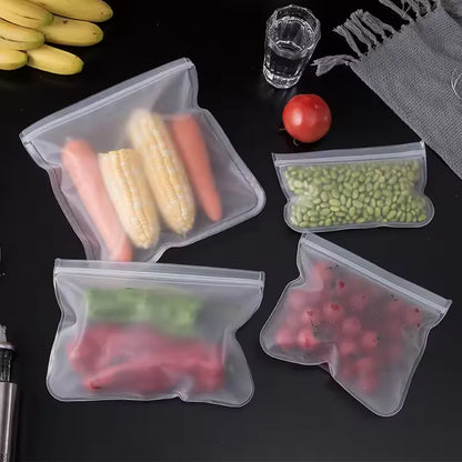 Silicone Food Storage Bags – Reusable Ziplock Leak-Proof Freezer Set