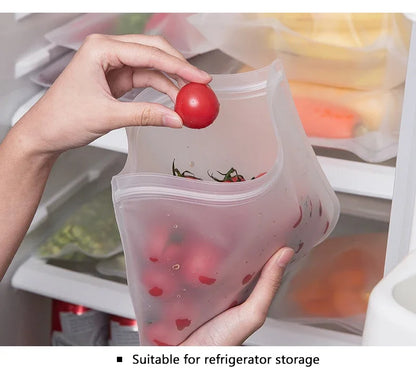 Silicone Food Storage Bags – Reusable Ziplock Leak-Proof Freezer Set