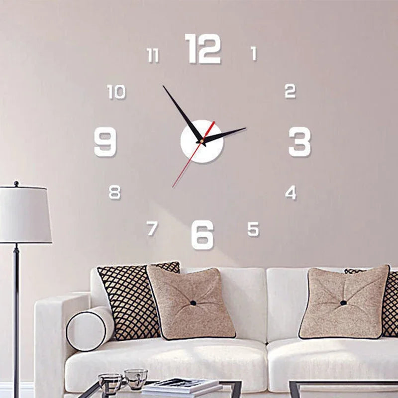 Modern DIY Digital Wall Clock – Silent Sticker Wall Decor