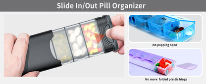 Serfeymi 7-Day Metal Pill Organizer – Weekly Travel Pill Case