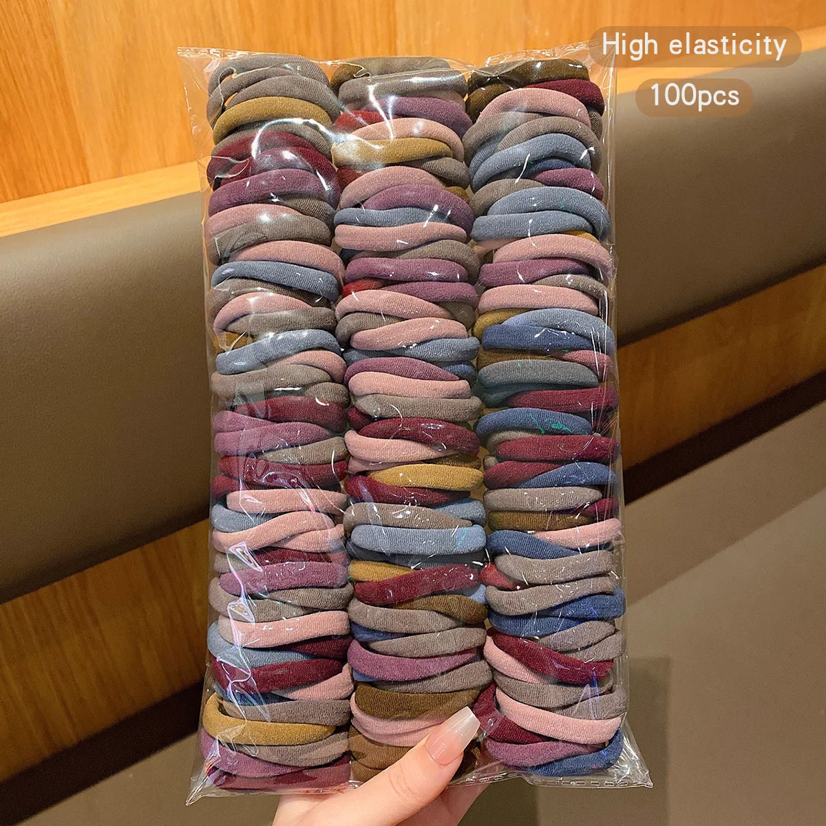 Korean Seamless Hair Ties – 100pcs Elastic Hair Bands