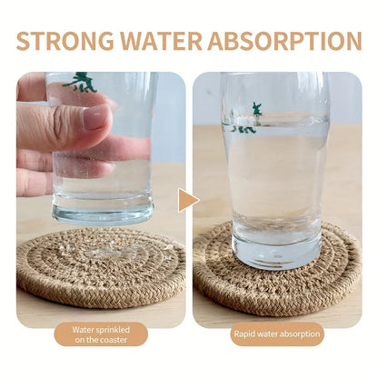 Cotton Absorbent Drink Coasters – Minimalist Set of 4 or 8