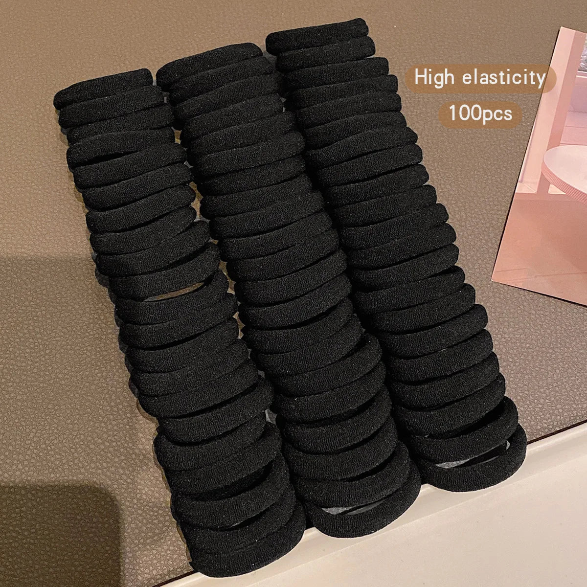 Korean Seamless Hair Ties – 100pcs Elastic Hair Bands