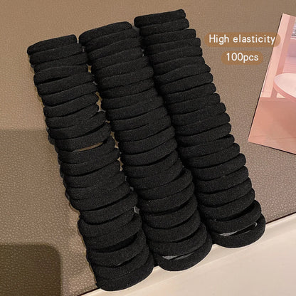 Korean Seamless Hair Ties – 100pcs Elastic Hair Bands