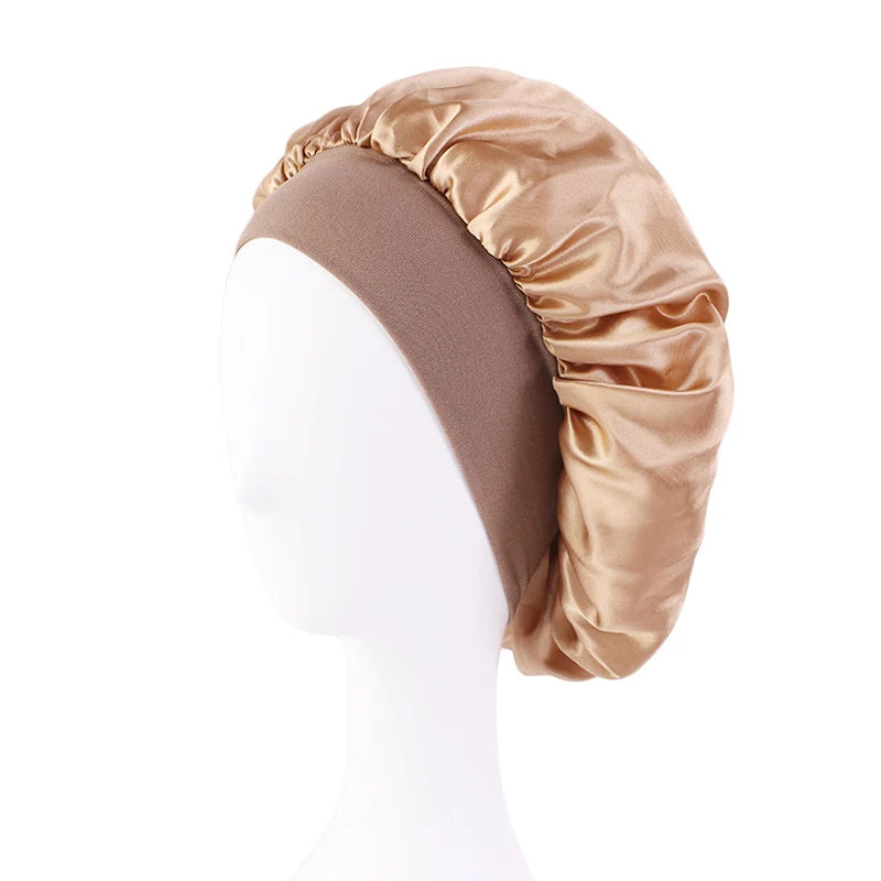 Satin Sleep Bonnet – Silky Hair Wrap Cap with Elastic Band