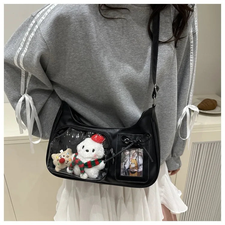 Y2K Transparent Ita Bag – Korean Harajuku Crossbody Purse