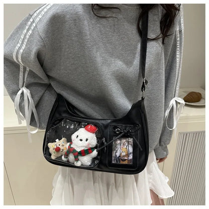 Y2K Transparent Ita Bag – Korean Harajuku Crossbody Purse
