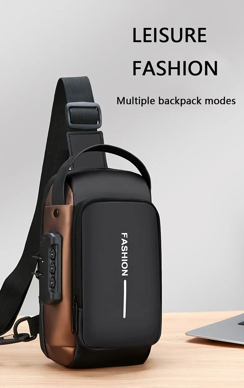 Men's Oxford Sling Bag – Crossbody Chest Pack with Phone Pocket