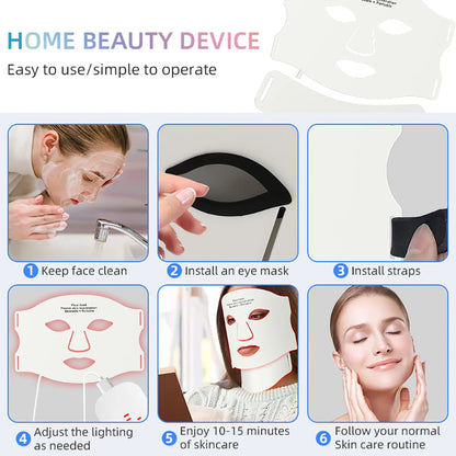 7-Color LED Light Therapy Face & Neck Mask – Anti-Acne Photon