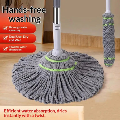 360° Self-Wringing Spin Mop – Hands-Free 2-in-1 Twist Mop