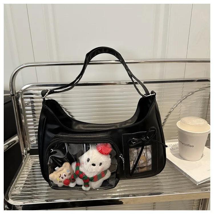 Y2K Transparent Ita Bag – Korean Harajuku Crossbody Purse