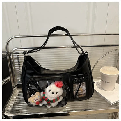Y2K Transparent Ita Bag – Korean Harajuku Crossbody Purse