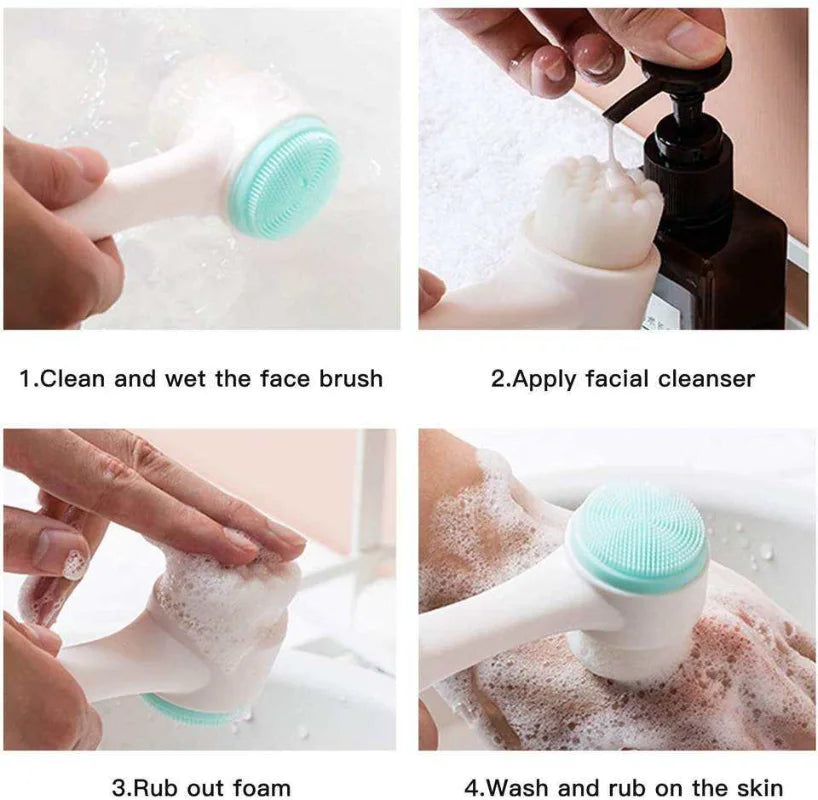 3D Double-Sided Silicone Face Brush – Manual Exfoliator
