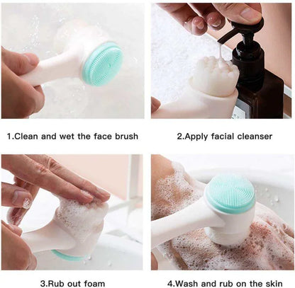 3D Double-Sided Silicone Face Brush – Manual Exfoliator