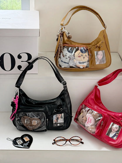 Y2K Transparent Ita Bag – Korean Harajuku Crossbody Purse