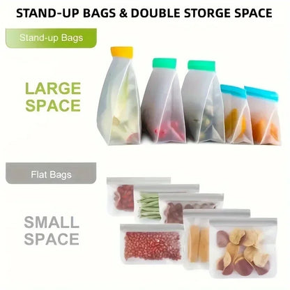 Reusable Silicone Food Storage Bags – Leak-Proof Freezer Set of 3
