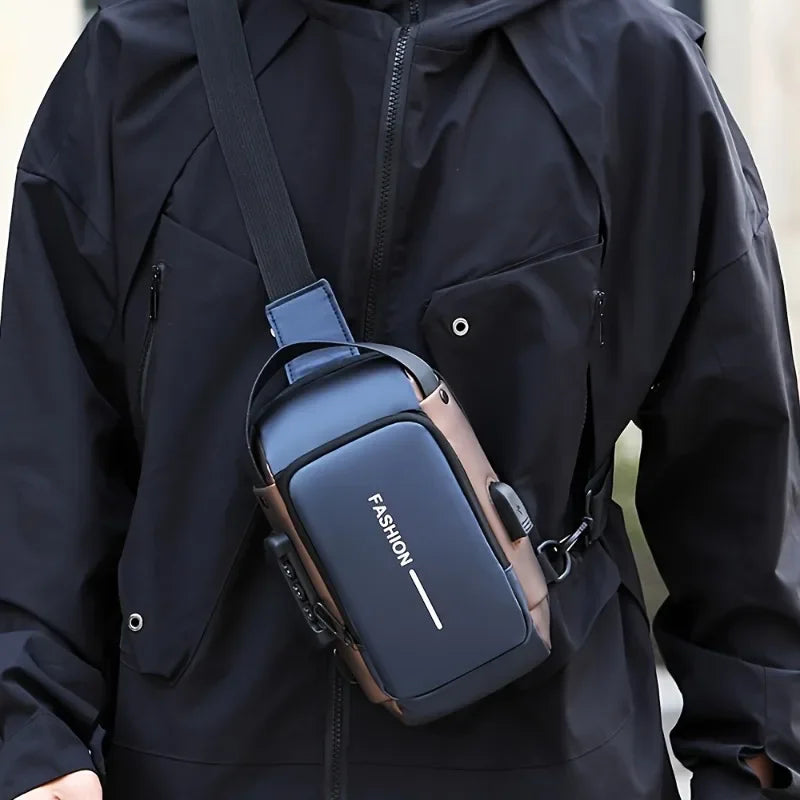 Men's Oxford Sling Bag – Crossbody Chest Pack with Phone Pocket