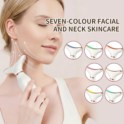 Portable 7-Color LED Light Therapy Massager – Face & Neck Lifting
