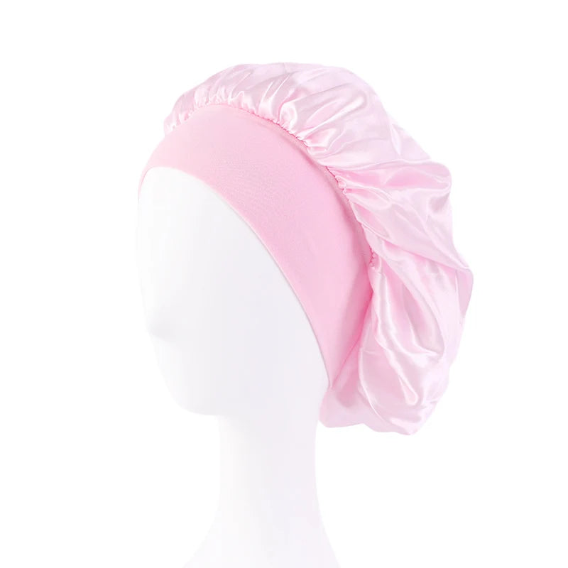 Satin Sleep Bonnet – Silky Hair Wrap Cap with Elastic Band