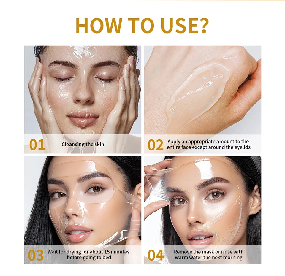 Korean Collagen Peel-Off Mask – Overnight Anti-Wrinkle Lifting